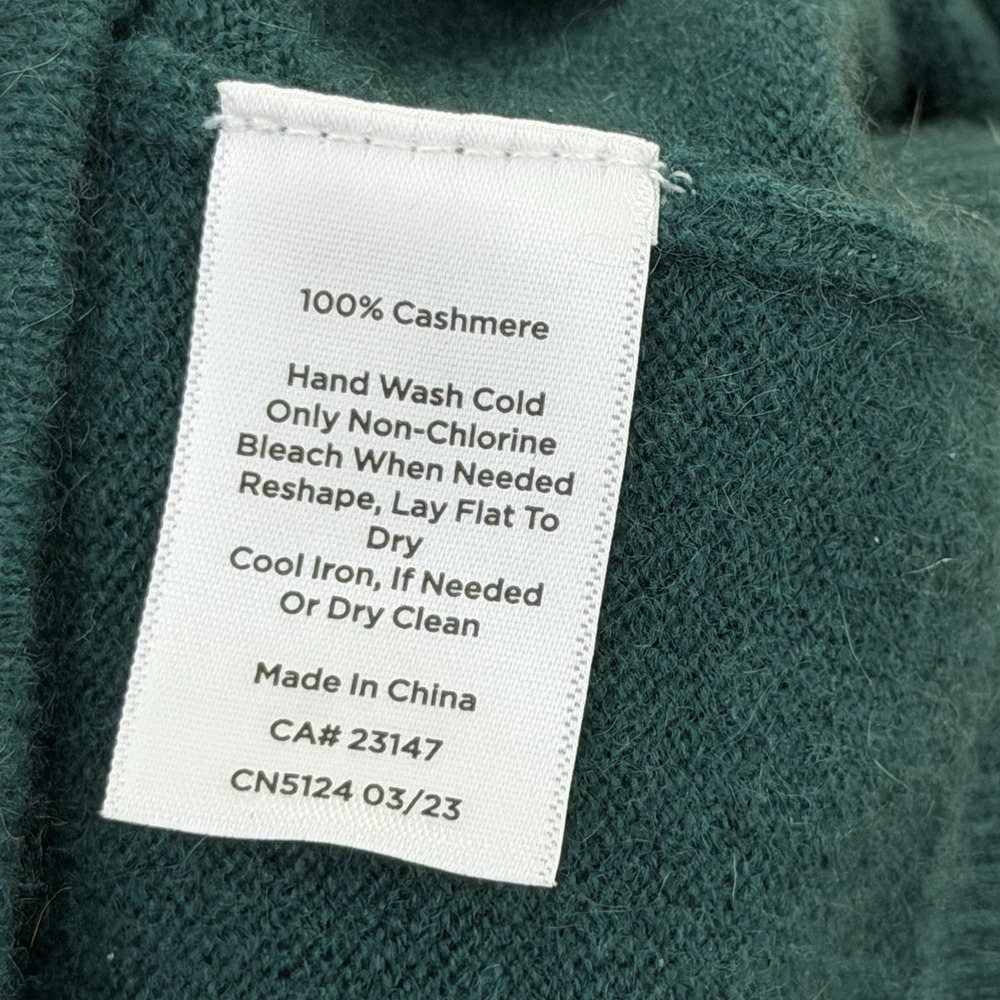 TALBOTS Womens Soft 100% Cashmere 3/4 Sleeve Sweater Size MP Green Quiet Luxury - Picture 6 of 6